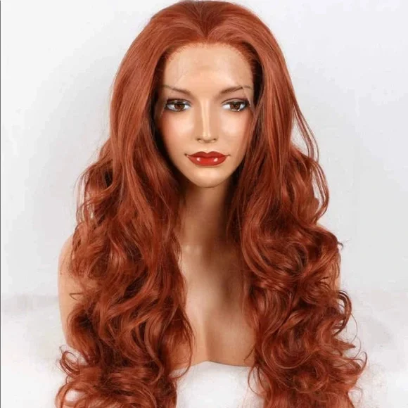 - 💫 22” COPPER RED BODY WAVY LACE FRONT WIG *NEW*